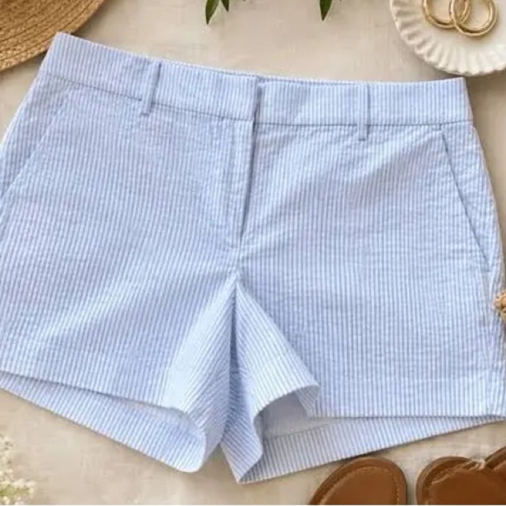 LOFT Light Blue Seersucker Women's Shorts
